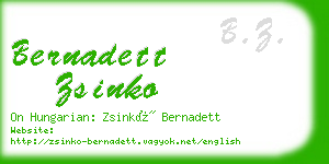 bernadett zsinko business card